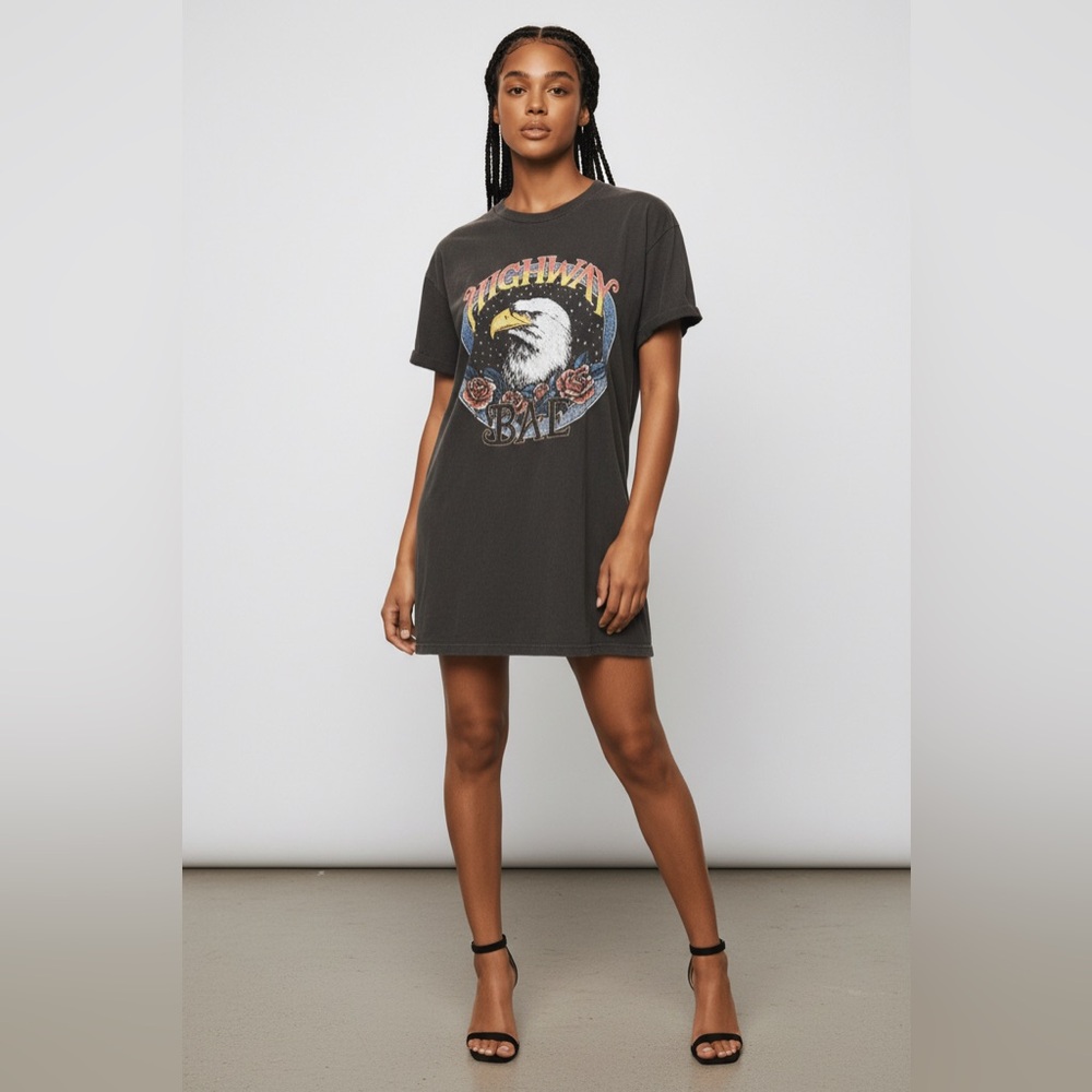 🌺Black Crew Neck T-Shirt dress